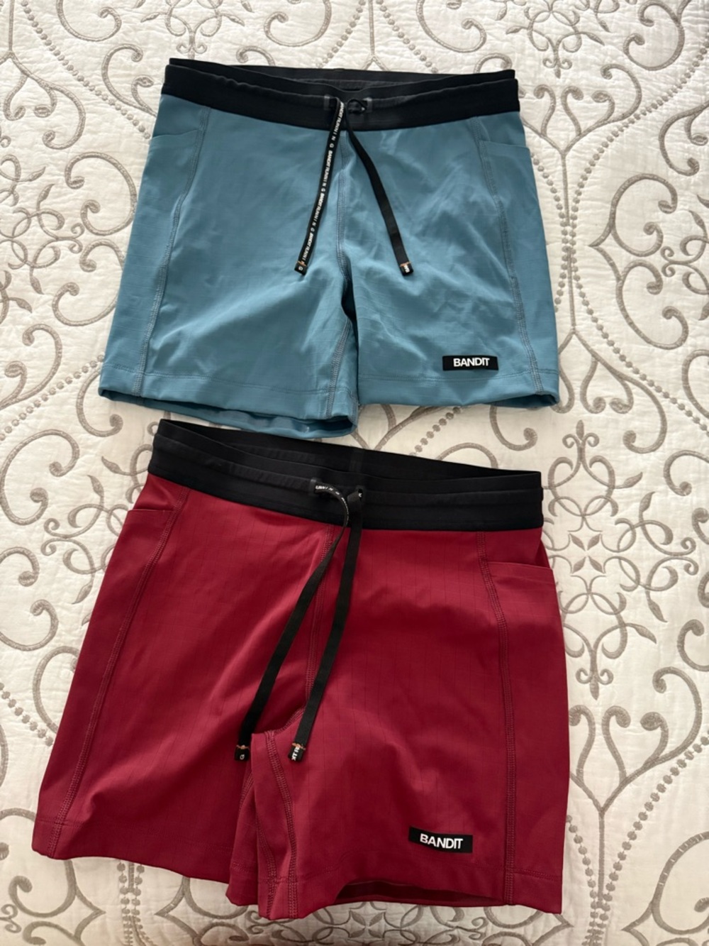 Bandit Women's Athletic Shorts — Blue and Burgundy